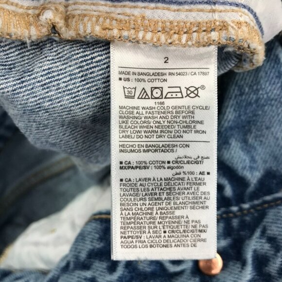 OLD NAVY Womens Size 2 Mid Rise Light Distressed Denim Cut Off Mini Jean Skirt - Picture 6 of 12